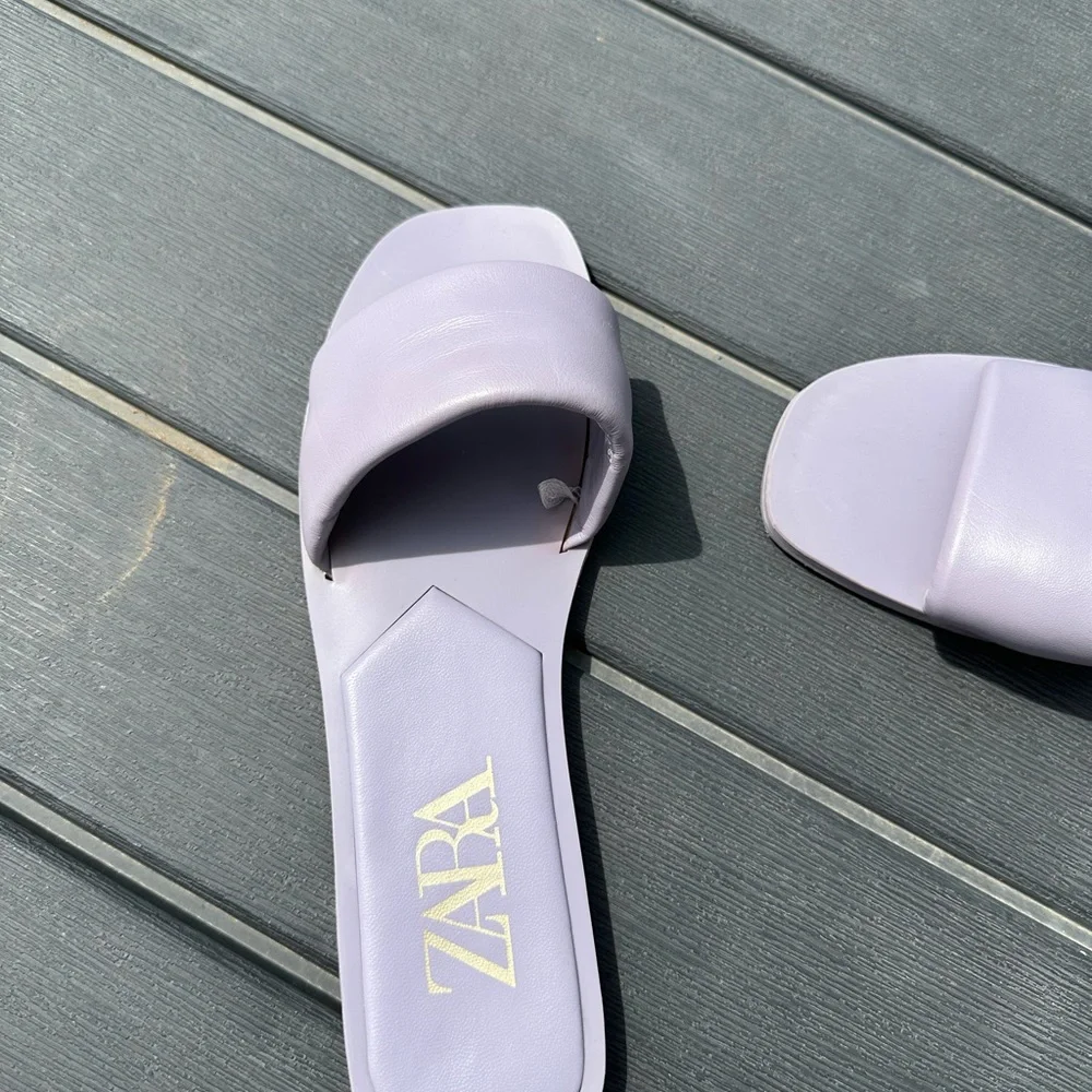 Zara Women's Lavender Slide Sandals size 38 - Picture 2 of 8